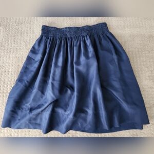 Talbots blue silk full skirt size M petite